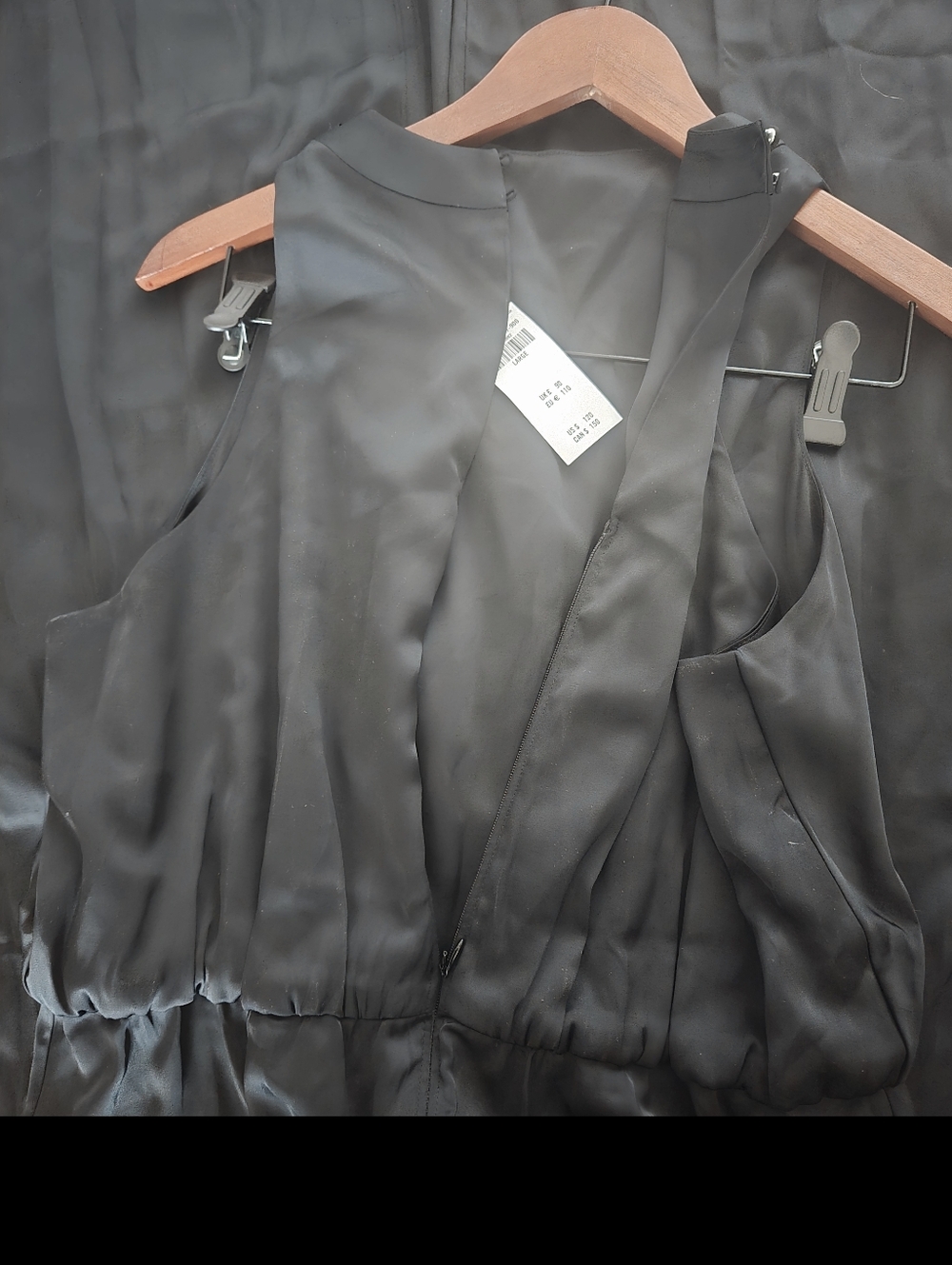 Abercrombie & Fitch Black Sleeveless Wide-Leg Jumpsuit Size L NWT - Picture 9 of 16